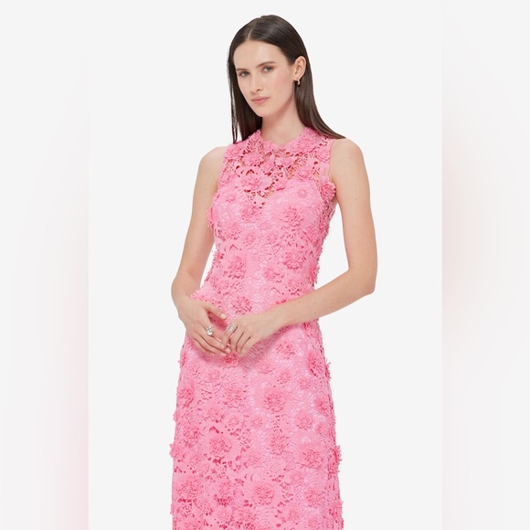 Leo Lin Eva Pink Floral Appliqued Lace Sleeveless Maxi Gown AU8/US4 NWT - Picture 3 of 13